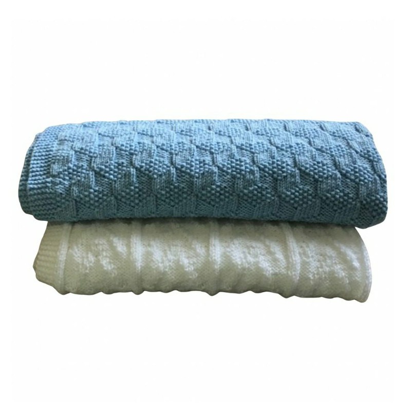 Knitting Patterns for Baby Blankets x 2, Building Blocks &