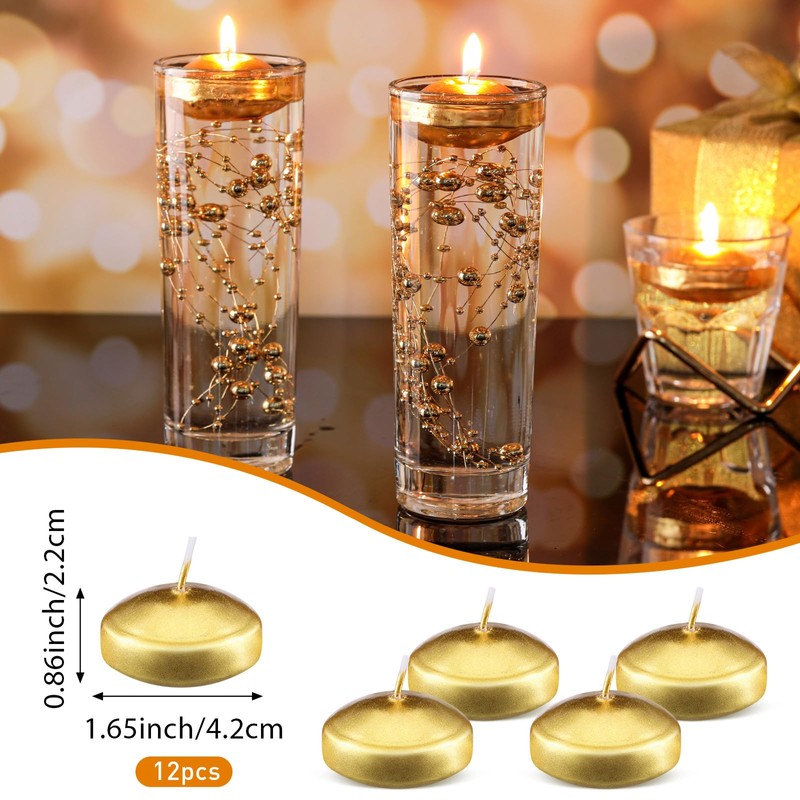 Nuanchu 12 Pieces 1. 65 Inch Floating Candles for Wedding