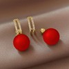 Pearl Earrings for Women Trendy Gold Pearl Hoop Earrings Double