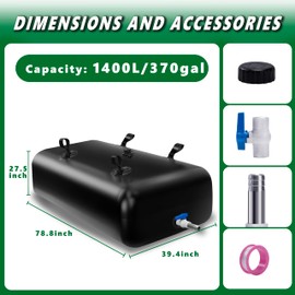 MXQMKL 1400 L/370 gal Water Bladder Storage Containers, Foldable Portable Water Tank Large Capacity Soft Water Bag, Drought Resistance, Fire Prevention, Emergency Water