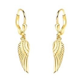 SOFIA MILANI - Women's Earrings 925 Silver - Angel Wings Design, Yellow Gold, No Gemstone
