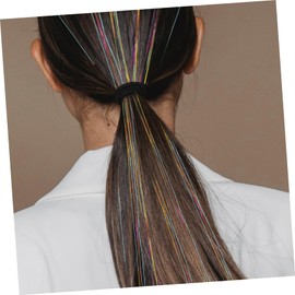 Gogogmee 6pcs Colorful Hair Tinsel Clips Women Clip In Extensions Glitter for Parties