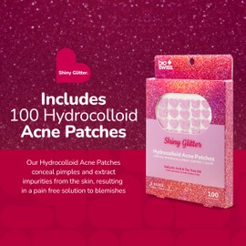 BioSwiss Pimple Patches, Shiny Glitter Patch for Zits and Blemishes, Hydrocolloid Spot Stickers for Face and Skin, 100 Count