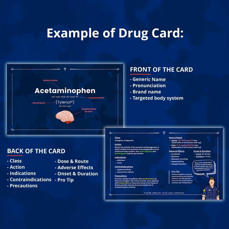 EMT & Paramedic Pharmacology Drug Study Flashcards & Pocket Guide