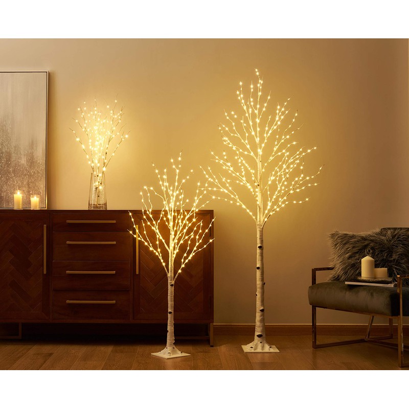 LITBLOOM Lighted White Twig Branches with Timer and Dimmer 2