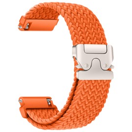 SumRioo 20 mm Strap for Garmin Vivoactive 6/5/3/3 Music/Venu Sq 2/Approach S50/S44, Nylon Braided Watch Strap for Garmin Forerunner 570 42 mm/55/165/165 Music/245/245 Music/645, Orange