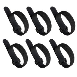 Aiqeer Pack of 30 20 cm Black Velcro Cable Ties Set, Multifunctional Velcro Bands, Reusable Velcro Tape, Cable Velcro Ties