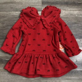 Wonder Nation baby Girl Dress Tights Set Outfit 6-9M Red Christmas Bow Coquette