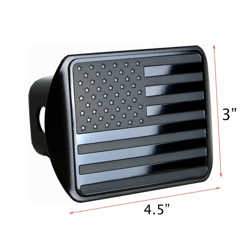 eVerHITCH USA Stainless Steel Flag Emblem Metal Hitch Cover with