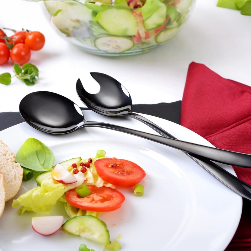 GRÄWE Königstein Salad Servers Set 2-Piece Black 18/0 Stainless Steel