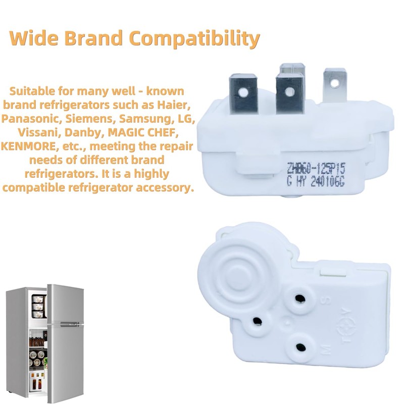 2 - Pack 4 - Pin Refrigerator Compressor PTC Starter