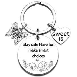 FAFQBING Stocking Stuffers for 16 Year Old Gilrs Sweet 16 Gifts for Teen Girls Women Best Sweet 16 Gift Ideas for Daughter 16th Birthday Decorations Christmas Gifts for Friends Cute Keychain for Her