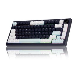 Wireless Mechanical Keyboard with Knob,Tri-Mode BT5.0/2.4GHz/USB-C Hot Swappable Mechanical Keyboard,Pre-lubed Linear Switches,8000mAH Battery RGB Backlit Computer Gaming Keyboards for PC/Tablet/PS