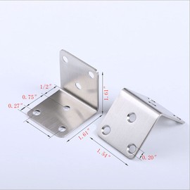 NNNJunhua Stainless Steel Angle Bracket Reverse Hole External Wrap Heavy Duty Corner Brace L Shape 90 Degree Joints Repair and Fixed Connection Accessories 4 Pieces (41×41×39mm)
