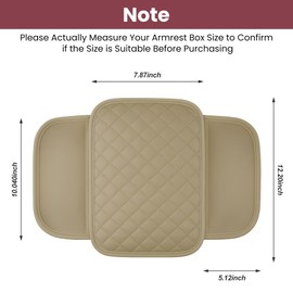 Upgraded Car Middle Center Console Cover,Microfiber Leather Car Armrest Cover Cushion with 2 Storage Bags,Universal Car Armrest Storage Box Car Interior Accessories for Most Vehicles (Beige)