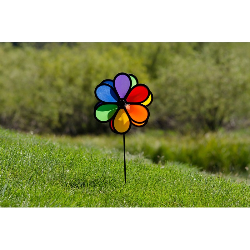 In the Breeze 2744 Double Dazy Flower Wind Spinner, 10",