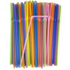 100 Pcs Colorful Plastic Straws - 8.26 Inch Flexible Disposable