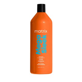 Matrix Mega Sleek Shampoo| Shampoo anti-frizz para rebelde o con frizz | Combate el encrespamiento, suaviza y aumenta el brillo |Formulado con manteca de karité 1L