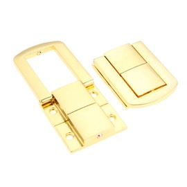 dophee 2Pcs Toggle Catch Lock, Gold Retro Style Iron Decorative Hasp Lock Latch Clasp with Screws for Wooden Chest Trunk Suitcase Jewellery Box, 1.69"x1.26"