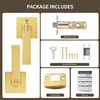 Moquin Square Privacy Gold Door Handle with Lock, Keyless Heavy