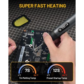 Nefeeko Cordless Soldering Iron Kit, Rechargeable Soldering Iron with Stand, 7s Fast Heating, Auto Sleep/Off, C210 Soldering Iron Tips, Portable Soldering Pen Soldering Gun Kit for Electronics Repair