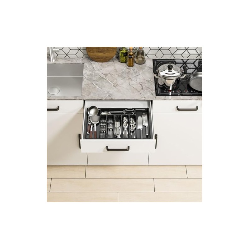 Kitchen Utensils Storage Organiser Expandable Kitchen Organiser Multi-Compartment Drawer Household