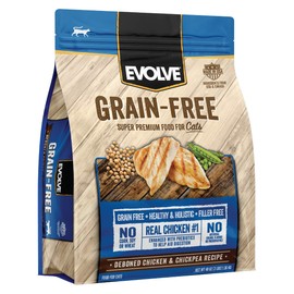 Evolve Pet Food Grain Free Deboned Chicken, Pea and Vegetable Recipe Cat Food Grain Free Deboned Chicken, Pea, and Veggies 3 Pound (Pack of 1)