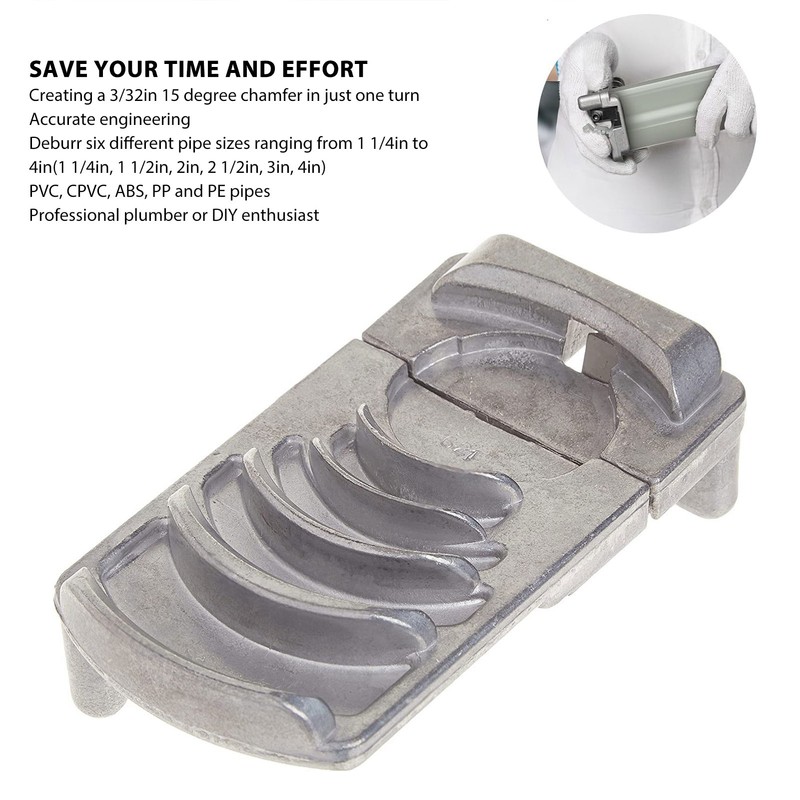 Plastic Pipe Deburring Tool Professional Effective 1 1/4‑4in PVC Tubing