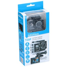 Grundig Action Camera HD720P Underwater Camera Waterproof up to 30 m 2 Inch LCD Screen Includes Various Accessories Motion Detection Black