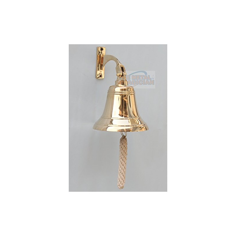 Brass Ship Bell Polished Nautical, Heavy Duty Brass Maritime Duty