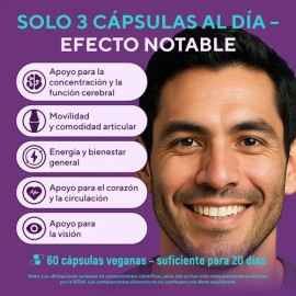Omega 3 de Salmón SUPLINT 3420 mg con Vitamina E para Corazón, Cerebro y Articulaciones - 60 Cápsulas sin Gluten                                      