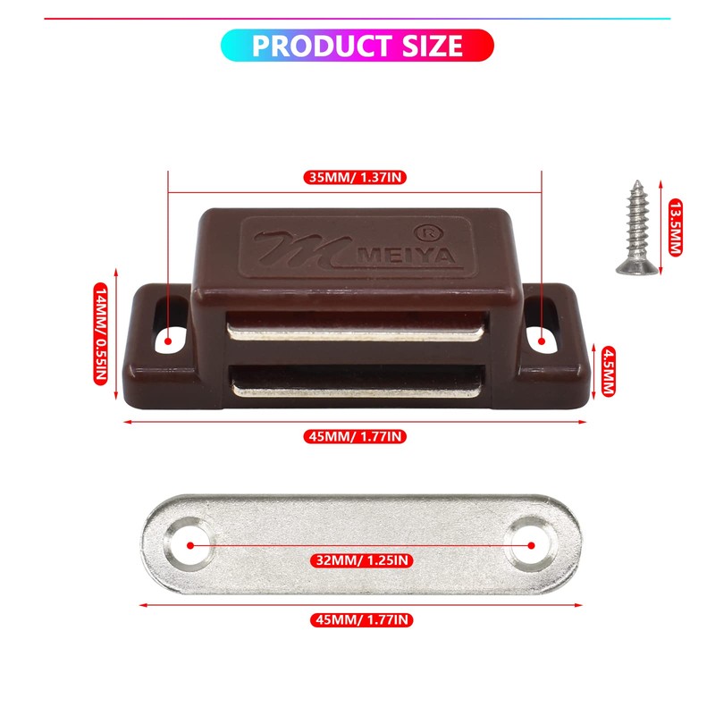 12Pack 15lbs Cabinet Magnets Magnetic Door Catch for Kitchen Closet