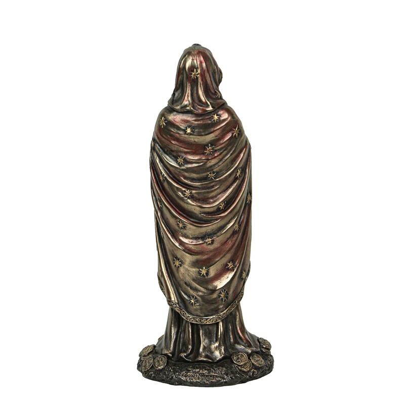 Veronese Design 7.5" Santa Muerte Rosario Prayer Resin Sculpture Antique