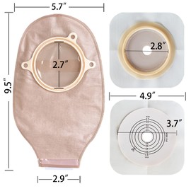 15+6 PCS Colostomy Bags, Ostomy Supplies,One Piece Drainable Ostomy Pouch for Ileostomy Stoma Care, Cut-to-Fit