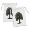 Ambesonne Tree of Life Fabric Pouch Set of 2, Digital