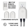 TEKLECTRIC Indoor Remote Control Outlet with 2 Grounded Plugs, 80