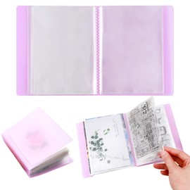 OTCRAFT 40 Pages/Set A6 Sticker Photo Storage Album; Stamp Cutting Dies Storage Book Organiser Folder for Postcards, Stickers, Photo, Transparent Stamps and Cutting Dies 11.2 x 6.4 inches