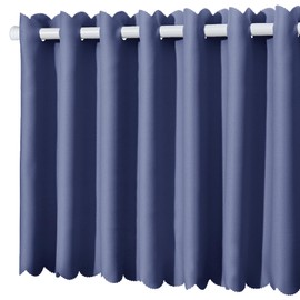 Sugoi Cafe Curtain Level 1 Blackout for Small Windows, 45/60/70/80/90/110 cm Length, Heat Insulation, Waterproof, Mildew Proof, Soundproofing, Hidden UV Protection, Mini Curtain, Stylish, Tension Rod