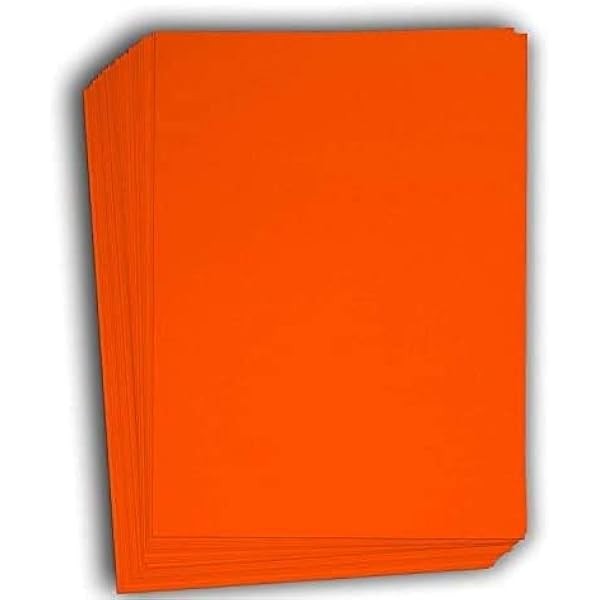 Hamilco Colored Cardstock Paper 11" x 17" Fire Orange Color