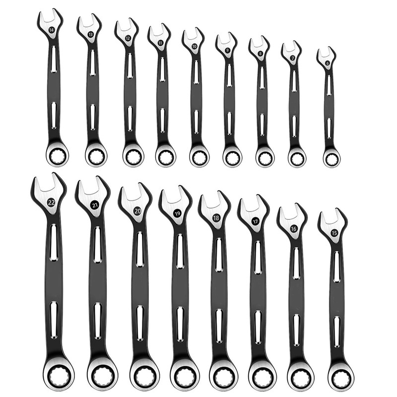 MEELYHOME DualUse Plums Blossoms Open End Ratchets Wrenches 6mm-22mm Combination