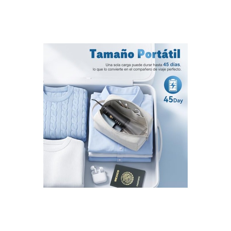 Irrigador Bucal Portatil, 6 Puntas y 3 Modos, 350ML, Limpieza