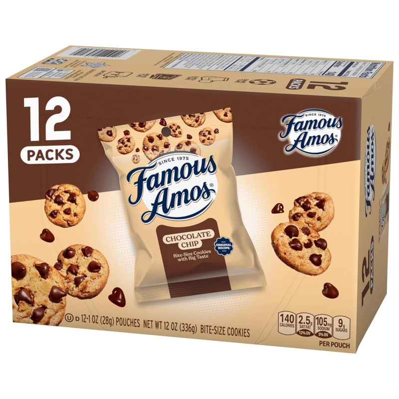 Famous Amos Classic Chocolate Chip Cookies, 1 Ounce Bag (Pack