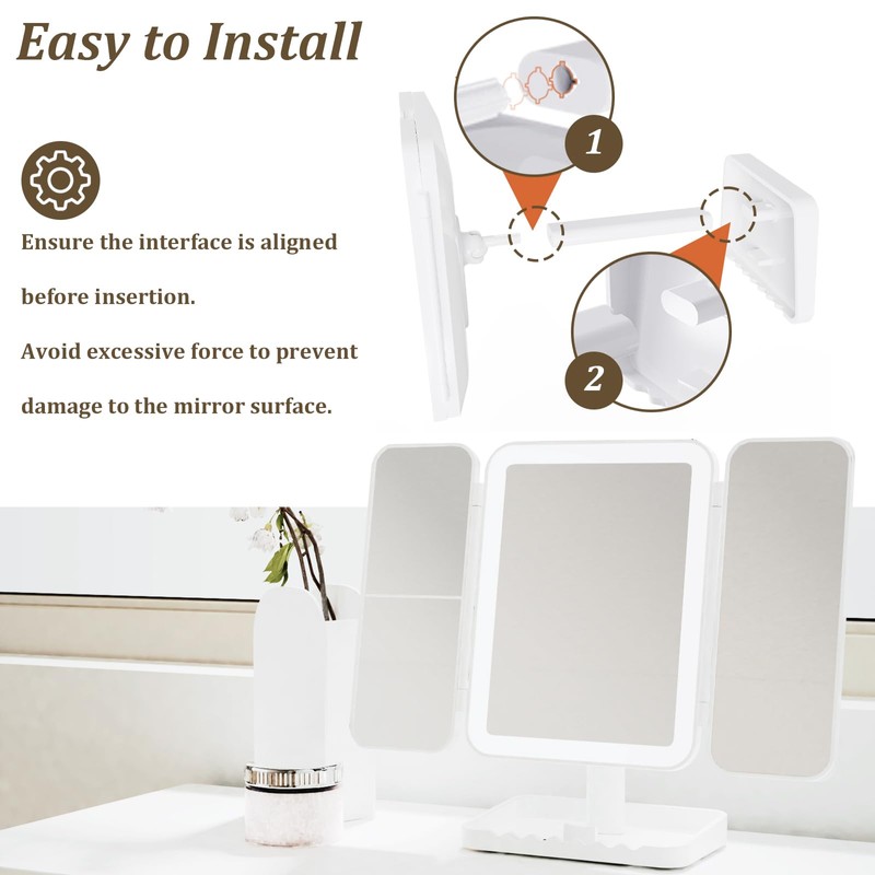 DailyCuddles Makeup Mirror Vanity Mirror with Lights, 3 Color Lighting