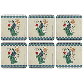 Castle Melamine - Peacock Coasters - Set of 6