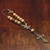 Car Rearview Mirror Rosary Decade Crucifix Ornament - Made in