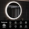 ROOMTEC 32" Round LED Bathroom Mirror, Wall-Mounted, 3-Color Dimmable, IP54