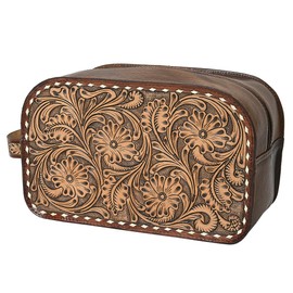 American Darling Toiletry Hand Tooled Genuine Leather Western Women Bag Handbag Purse | Toiletry Purse for Women | Cute Toiletry Bag | Toiletry Purse