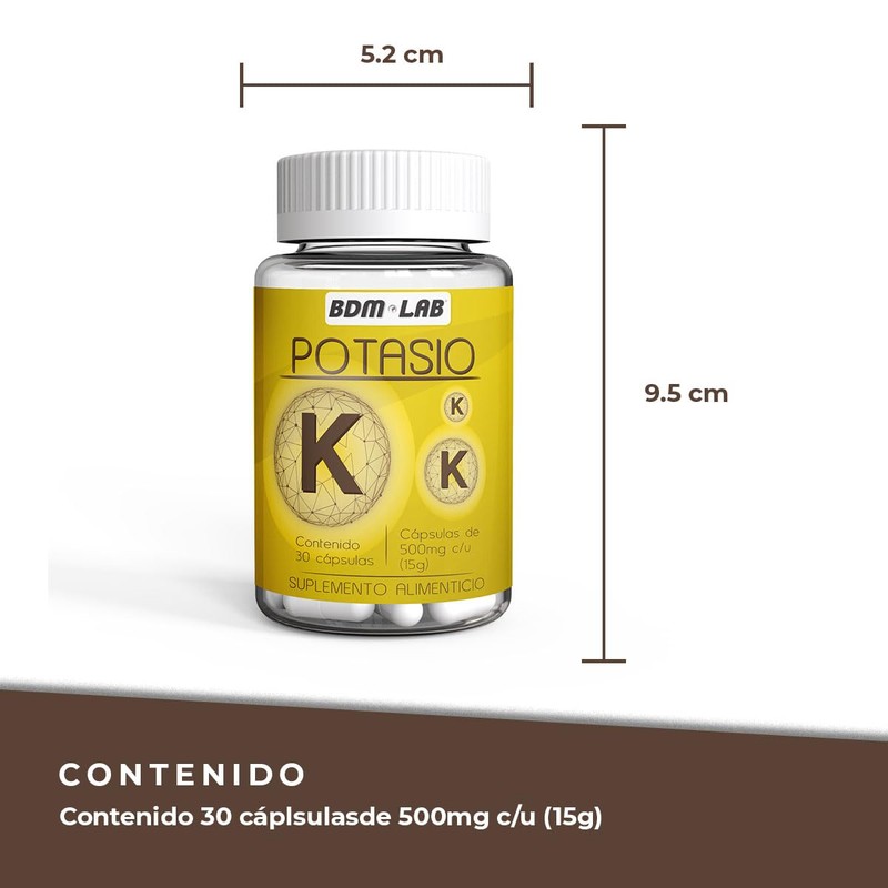 Potasio | 30 capsulas | Suplemento alimenticio | BDM LAB