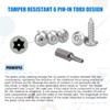 Glarks 51Pcs #6 x 1-1/2'' Button Head Torx Security Machine