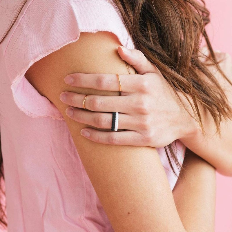 Enso Rings Stackable Braided Silicone Wedding Ring – Hypoallergenic Unisex